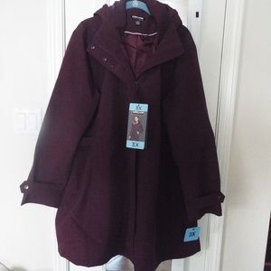 Maroon winter coat 3X, nwt